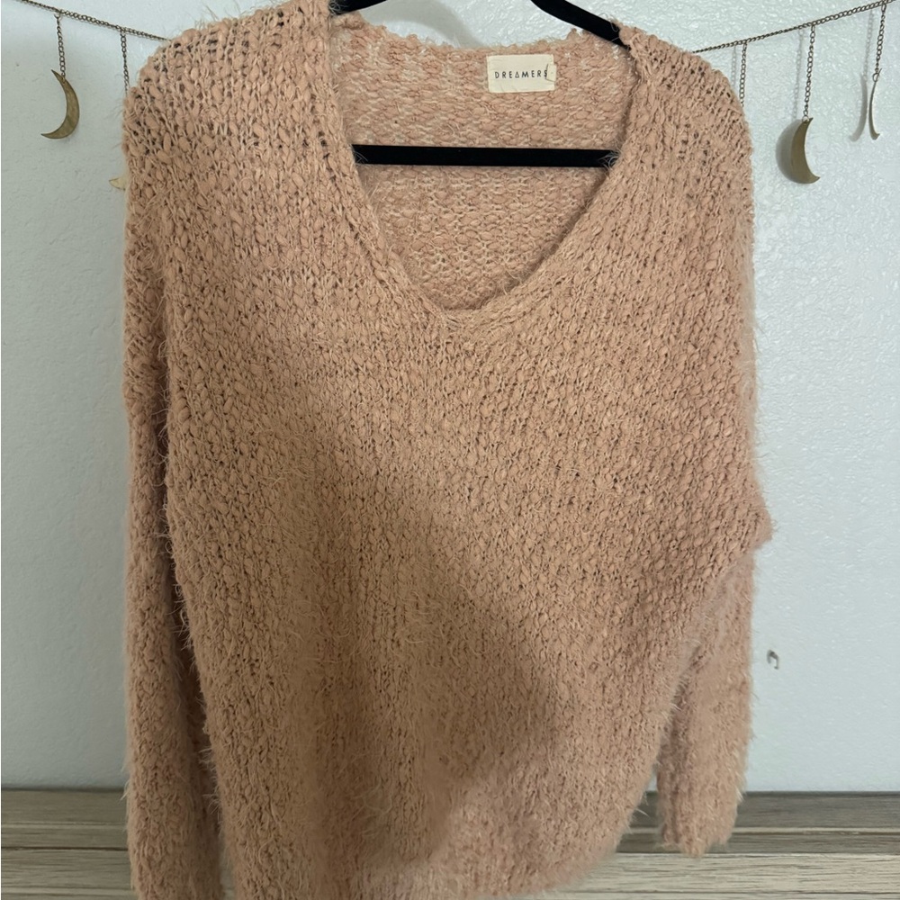 Dreamers Women's Soft Blush V-Neck Sweater